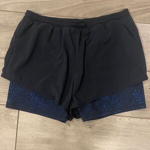 Zella Black and Blue Athletic Shorts